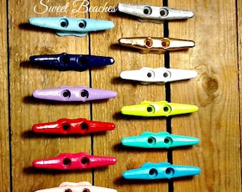 6 Inch Boat Cleat DISTRESSED or GLOSS Finish , Dock Cleats Beach Seaside Nautical Decor Drawer Pulls Dresser knobs