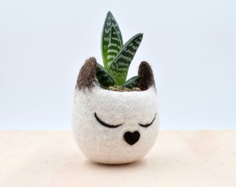 Cat lover gift for her, Pet gift, Planter, Succulent planter, Siamese cat mini planter, Head cat planter, Small succulent pot, pet lover