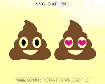 Poop Emoji Svg Valentine svg Poop Svg Files T- Shirt Designs, Vinyl Files, Cricut, Silhouette Cut Files, Funny vector file, PNG poop clipart
