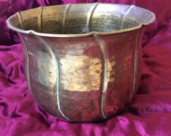 Brass Tone Planter Vintage Retro Flower pot