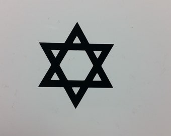 Star of David Jew Jewish Israel symbol decal sticker, several sizes and colors to choose from