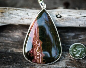 Orbicular Jasper Pendant - Ocean Jasper Necklace - Orbicular Jasper - Ocean Jasper Gemstone Pendant - Ocean Jasper Jewelry