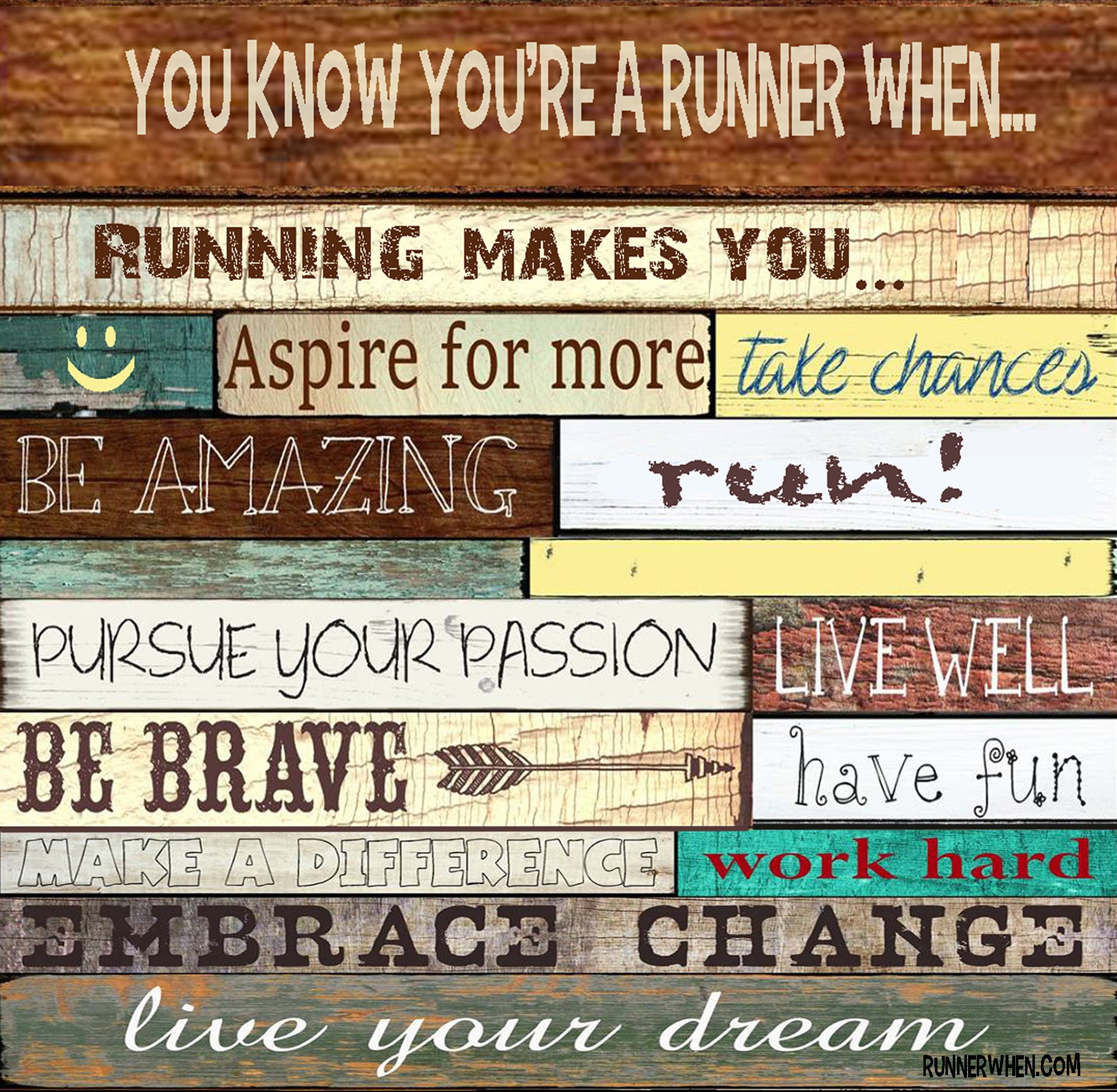 Runner's Gift Inspiration Sign for Runners Marathon