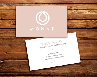 Monat Business Cards Buyer Cards || Custom Monat Hair Care Pink Solid Minimalistic Simple