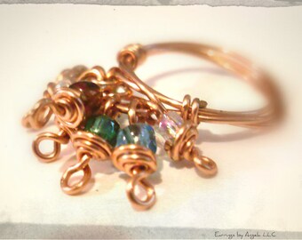 Copper Fringe Charm Ring Size 7