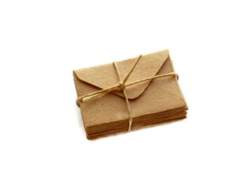 Miniature Envelopes Brown Paper, Teeny Tiny Envelopes, Mini Envelopes