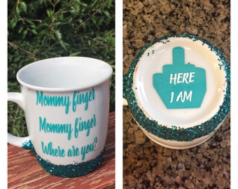 ON SALE Finger family song you tube - mommy finger coffee mug - daddy finger mug - funny mom mug - mom life mug - middle finger mug