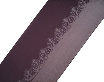 Stretch Lace, elastic lace plum color lace, elastic lace, wide plum lace, sewing lace, width 11,61 inch, 29,5 cm, lace per meter, art-1180