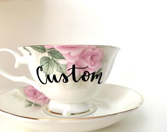 Tea Cup | Personalized Tea Cup | Custom Tea Cup | Tea Lover Gift | Teacup Gift | Tea Cup Gift for Her
