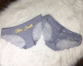 Bride Panties Bridal Shower Gift Bachelorette Bride Lingerie Wedding gift Honeymoon Lingerie Bride Gift Weddings Lingerie and Garters Custom