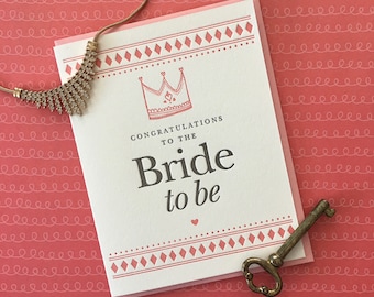Bride to Be Letterpress Card