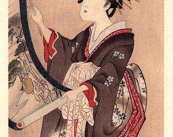 1906, Japanese antique woodblock print, Utagawa Toyokuni, from Ukiyoe-ha-gashu.