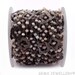 Pink Opal Rondelle Beads Rosary Chain, 3-4mm Black Plated Wire Wrapped Rosary Chain, Beads Chain, Gemstone Chain. (RCB-64)