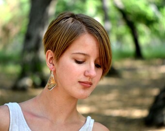 Butterfly Earrings, Real Butterfly earrings - Cethosia Biblis Biblis (top/fore wings)