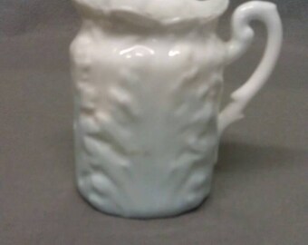 Vintage Off White and Blue Pitcher
