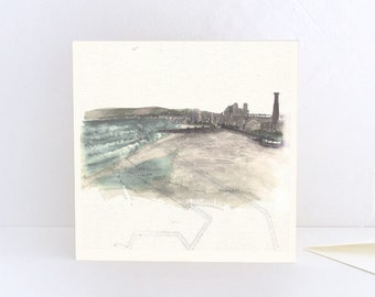 Portobello Beach, Portobello Promenade in Edinburgh, Scotland - Greeting Card