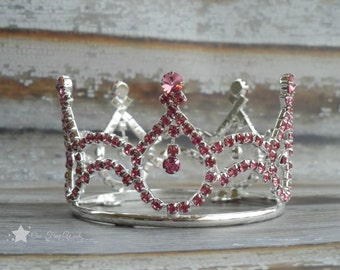 Baby Crown headband, silver crown, pink crown, princess crown, rhinestone crown, infant crown headband, newborn crown headband, infant tiara