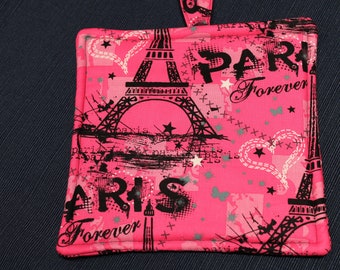Paris Potholder - France Potholder - Pink Potholder