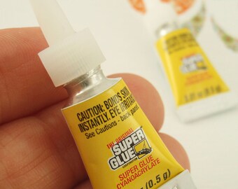 The Original Super Glue - TWO Single Use Size Tubes - 0.01 ounce each