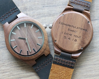 Wood Watch, Wooden Watch, Groomsmen Gifts, Engraved Mens Watch, Mens Watch, Personalized Watch, Wood Watches for Men, Boyfriend Gift