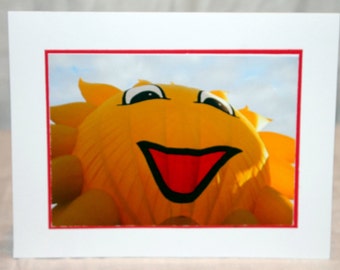 photo card, hot air balloon photo, Sun, photograph