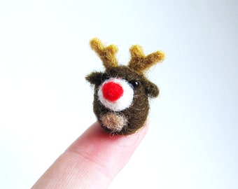 Rudolph needle felted miniature