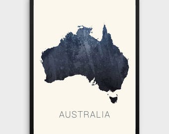 watercolor australia map print australia print watercolor map art map artwork office decorations country map christmas gift