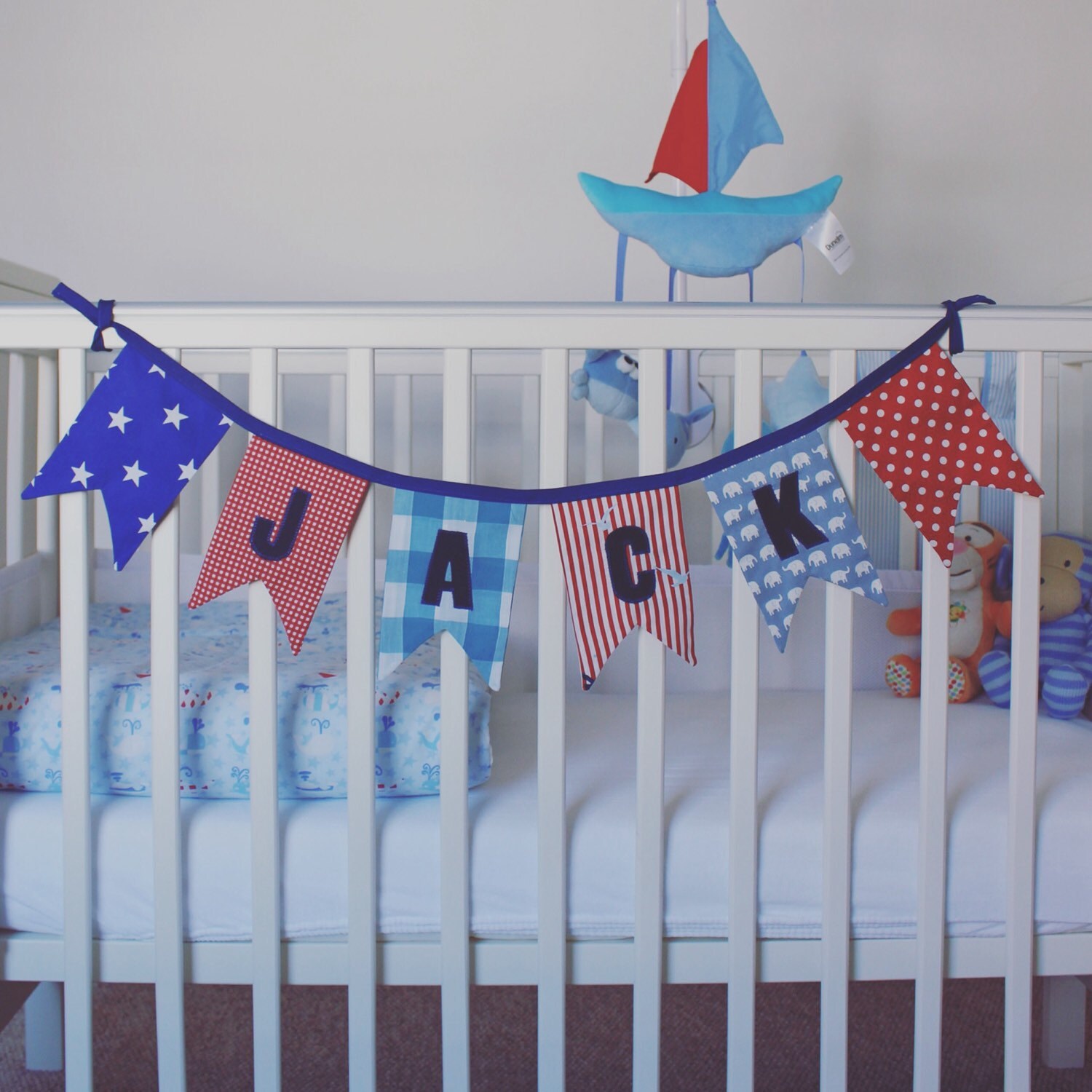 PERSONALISED BUNTING boys baby boys bunting boys flag