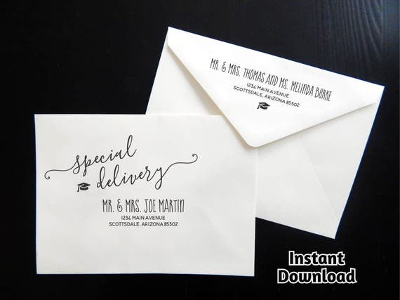 graduation party envelope template printable address party envelope