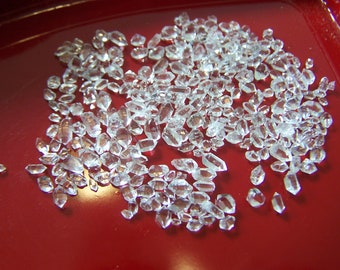 Diamond Quartz crystal Clearance Sale 80% off - Tiny stones - Herkimer Diamond type Pakistan water clear double terminated raw rough natural