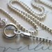 BALL CHAIN, Finished Necklace Chain / 16 18 20 24 inch, 1 mm Ball, Sterling Silver, D33.16 D33.18 d33.t d33.20 d33.24 done hp solo