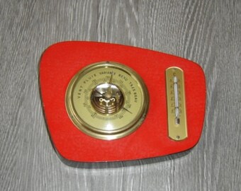 Joli baromètre thermometre Lufft. Vintage . Station météo