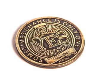 Limited eddition hand hammered success coin - a perfect gift for your indecisive friend - flipping coin - yes / no coin - success talisman