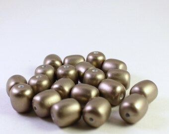 Matte Gold Spray Painted Acrylic Barrel Beads, Wholesale Bead Lots