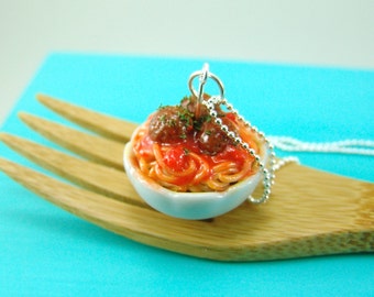 Food Necklace // Spaghetti Necklace Food Jewelry // MADE TO ORDER