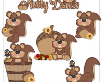 Nutty Bunch Squirrel 1 Clipart (Digital Zip Download)