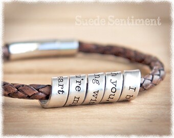 Mens Jewelry • Anniversary Gifts For Men • Long Distance Relationship • Mens Personalized Bracelet • Gift For Men