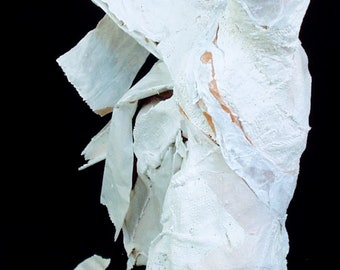 Reluctant Angel: "struggle", mixed-media sculpture