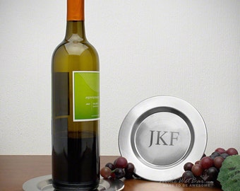 Perugia Personalized Wine Bottle Coaster - Custom Wine Coasters