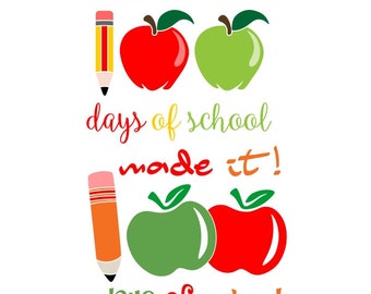 100 days of School Cuttable Design PNG DXF SVG & eps File Silhouette Designs Cameo
