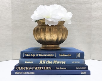Blue Coffee Table Books, Large Book Set, Coffee Table Decor, Shelf Decor