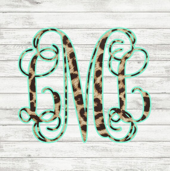 Leopard Print Monogram Decal Leopard Decal Leopard