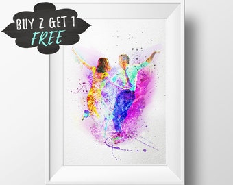 La La Land Wall Print, Sebastian And Mia La La Land Poster, Watercolor, Art Print Nursery Wall Room Decoration Decor La La Land Download