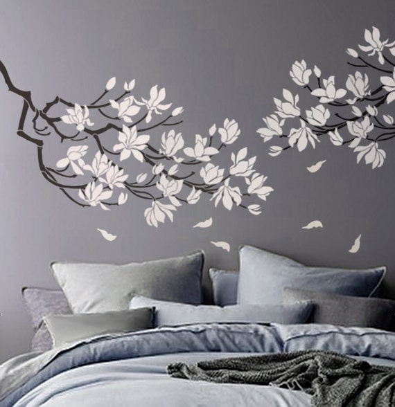 STENCIL Magnolia Flower Branch Large Branch Stencil for