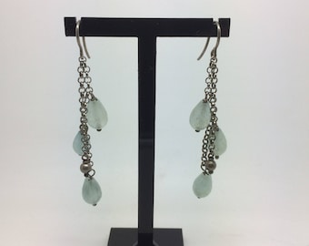 Aquamarine and sterling Silver earrings