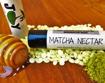 Matcha Green Tea Lip Balm.MATCHA NECTAR Lip Balm.Matcha Lip Balm.Green Tea Lip Balm.Beeswax Lip Balm.Matcha Chapstick.Green Tea Chapstick