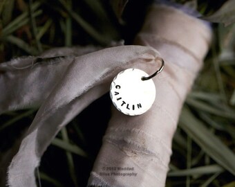 Set of 5 Handstamped Bridesmaid Bouquet Charms