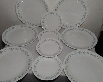 Corning Corelle Country Cottage Six (6) Dinner Plates and Four (4) Bread and Butter Plates