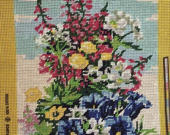 Beaded embroidered canvas