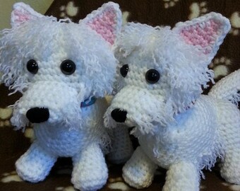 Crochet pattern terrier amigurumi, westie, yorkie, scottie, crochet scottie dog pattern, puppy dog pattern, west highland white terrier dog